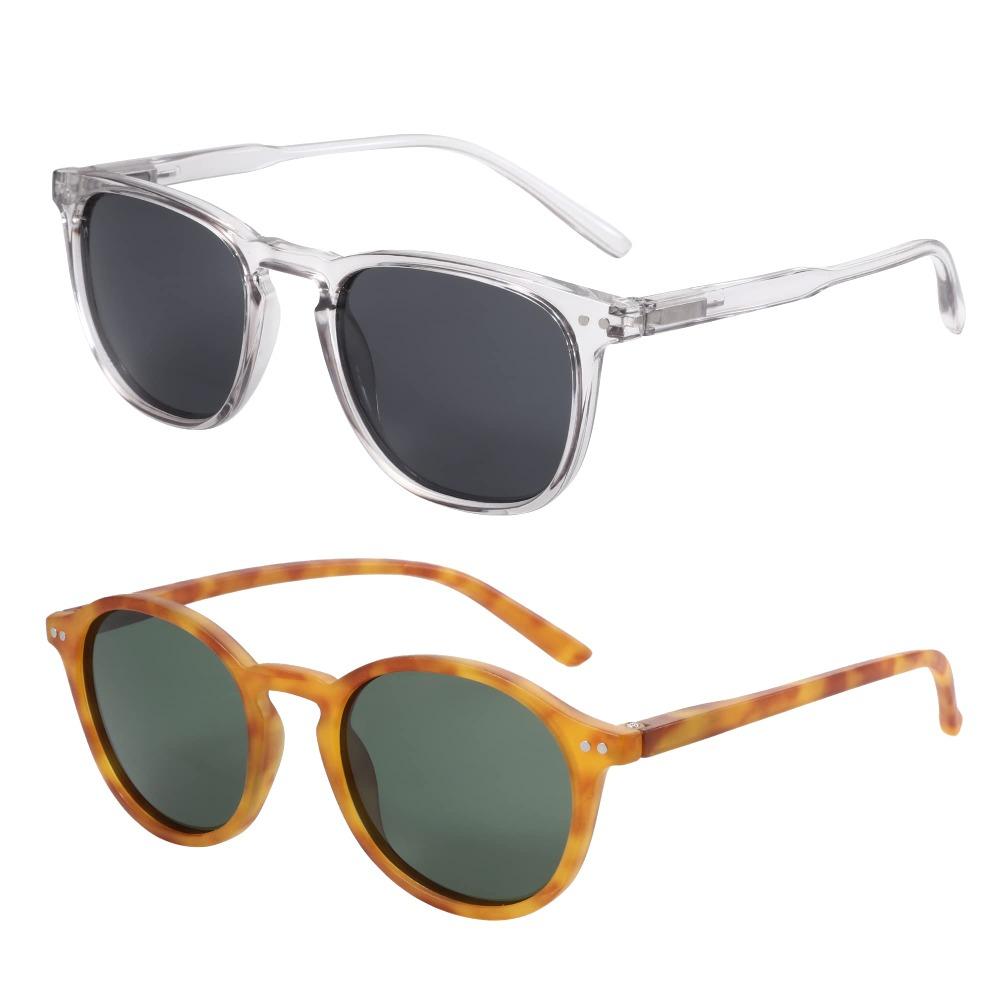 ZENOTTIC Retro Kleine Runde/Eckige Polarisierte Sonnenbrille Vintage Leichter Rahmen für Herren Damen Mode Shade