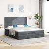 Ottoman Bed with Mattress Dark Grey 160x200 Cm Velvet