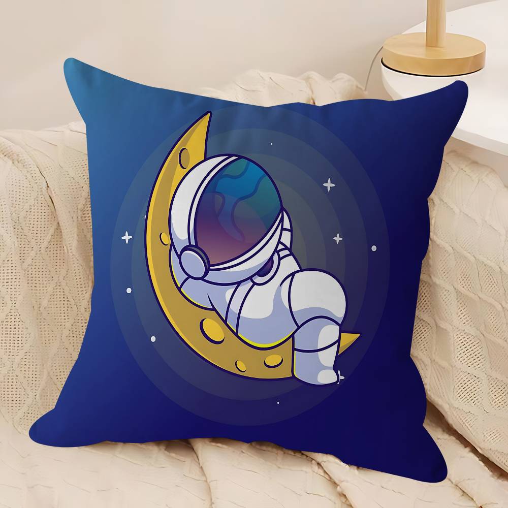 Cartoon Space Astronaut Cushion Cover Inches Farmhouse Decor Home Throw Pillow Covers For Couch Decorations