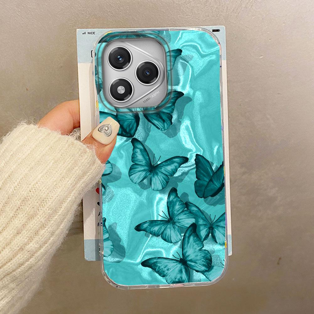 Purple Butterfly Water Wave Texture Phone Case for Honor 400 200 Pro Magic 7 6 5 Lite X9c X9b X9a X8b X8a X8c Silicone TPU Cover