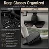 Premium PU Leather Car Sunglasses Clip, Magnetic Visor Glasses Holder with Card Storage, Universal Auto Sun Visor Organizer for Sunglasses & Cards