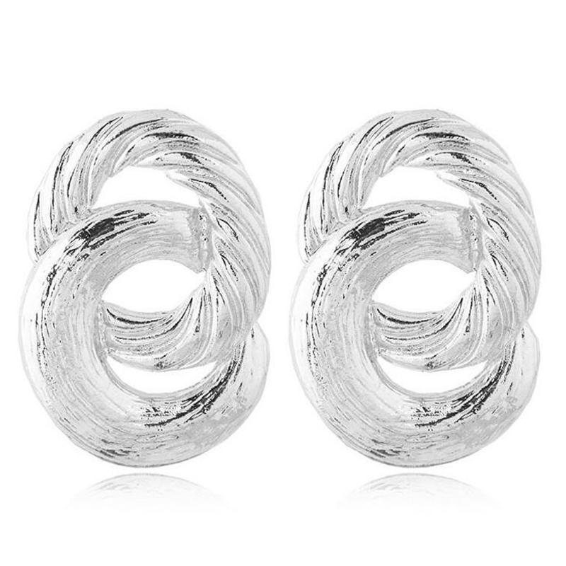 2021 New Big Earrings For Women Girls Gold Vintage Geometric Statement Metal Art Drop Earrings Charm Hoop Round Dangle Modern