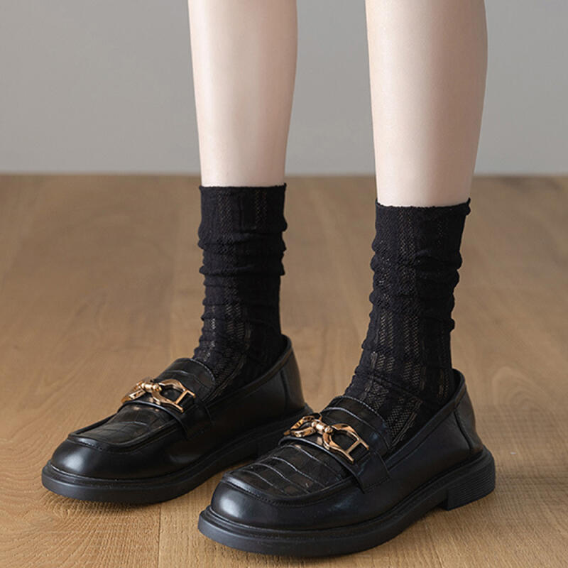 (1+1) See-through Daisy Long Mesh Socks Flower Lace Socks