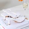 Mode Sandalen Sexy High Heel Schuh Damen 2025 Anti-Saison Trend Slim Heel Sandalen mit einem Knopf High Heel Sandalen Luxus Damenschuh