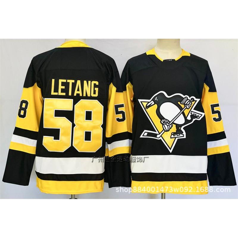 Maglia da Hockey su Ghiaccio Pittsburgh Penguins 87 Crosby Malkin Stile Retro Misto Cotone Divisa da Allenamento Uomo