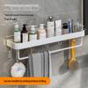 No-Drill Wall-Mounted Storage Shelf with Towel Bar