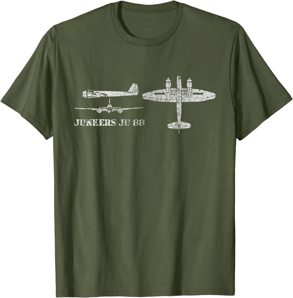 WWII German Luftwaffe Junkers Ju 88 Fighter Bomber TShirt 100 Cotton ONeck Summer Short Sleeve Casual Mens Tshirt Size S3XL