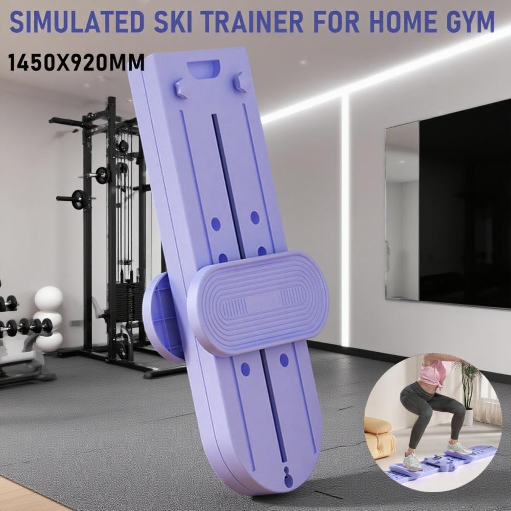 Fitness Ski Machine Pelvic & Hip Strengthener Multi-Function Simulated Ski Trainer with Handle & Pull Rope for Full Body Workout