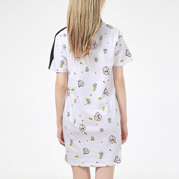 Puma Floral Print Letter Casual Sport Breathable Round Neck Short Sleeve Dress Women Dress White 532044-02