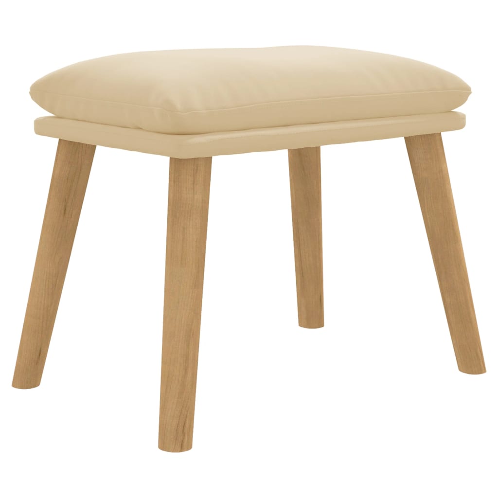 Footstool Cream White 45 X 29.5 X 35 Cm Velvet
