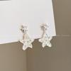 Island Holiday~ Double Starfish Shell Earrings Women's Delicate Stud Earrings for Seaside Vacation Niche Unique Earrings