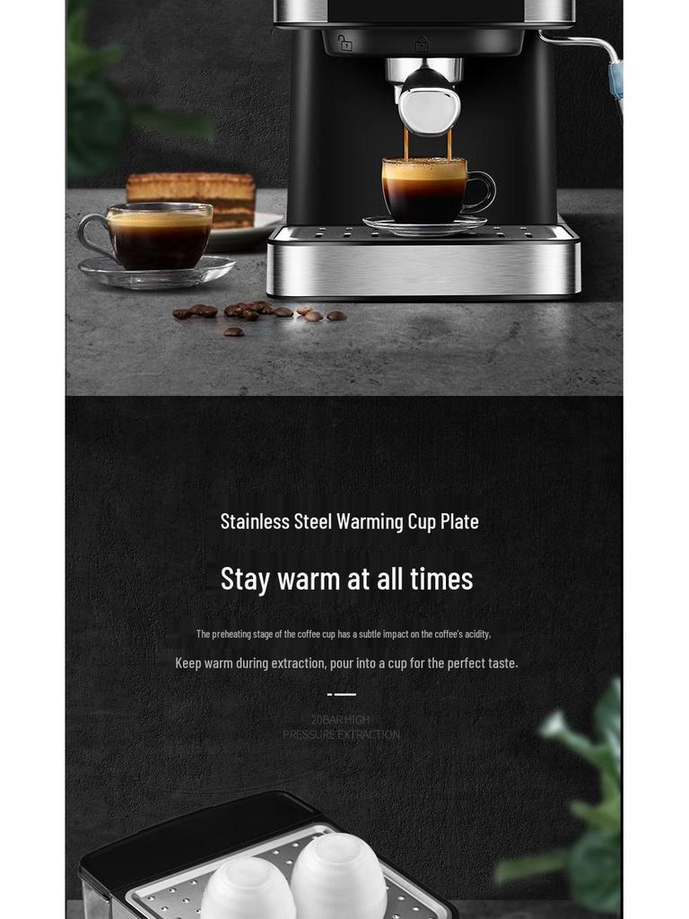 Compact Espresso Machine with Milk Frother for Home & Office