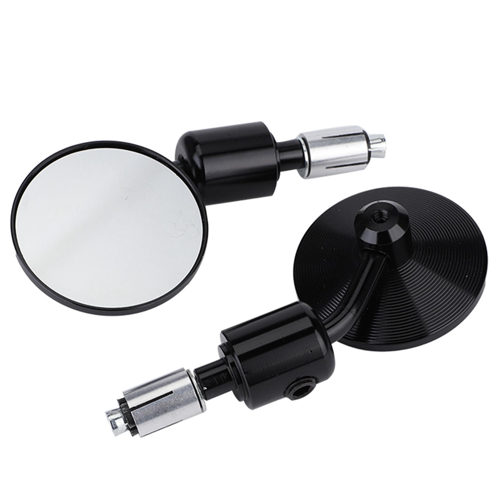 

1 Pair 7 8 Round Handlebar Bar End Rear View Mirrors Motorcycle Motorbike Sidemirror Black Black чёрный