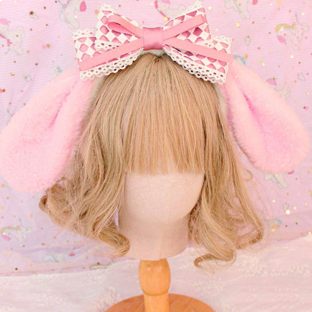 Sweet Style Tiara Women Students Photoshoot Hairband Cartoon Melody Ears Bowknot Headbands Plush Fluffy Hair Hoop