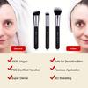 DUcare Siyah Seyahat Makyaj Fırçaları 3 Adet Fondöten Kontur Fırçası - Kapatıcı Fırçası - Allık Fırçası Sıvı Karıştırma makyaj fırçası seti