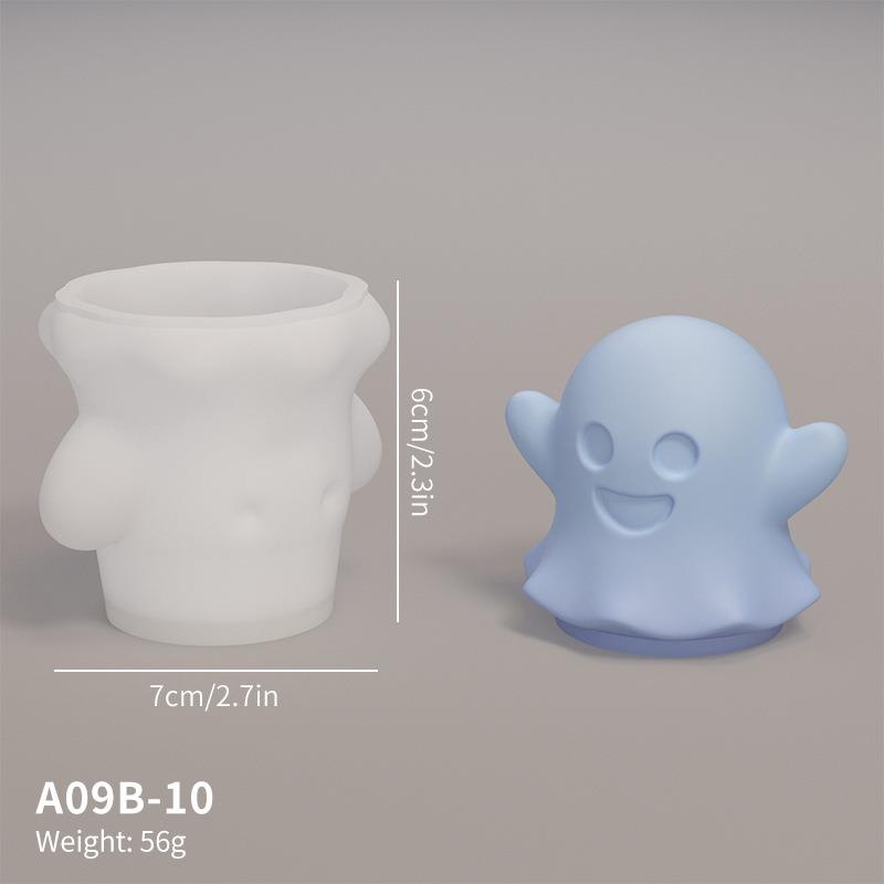 

Новая 3D силиконовая форма для свечи в виде привидения, сделай сам, Хэллоуин, милая кукла ужасов, ремесленные изделия из смолы, инструмент для производства гипса и мыла, праздничный подарок