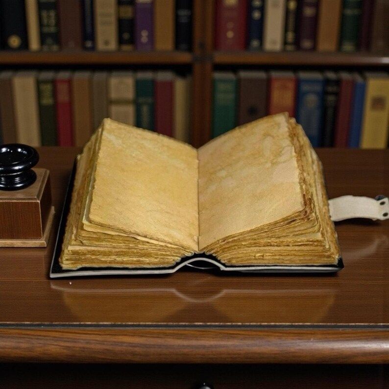 Cat Leather Journal: Vintage Handmade Grimoire, Blank Book of Shadows