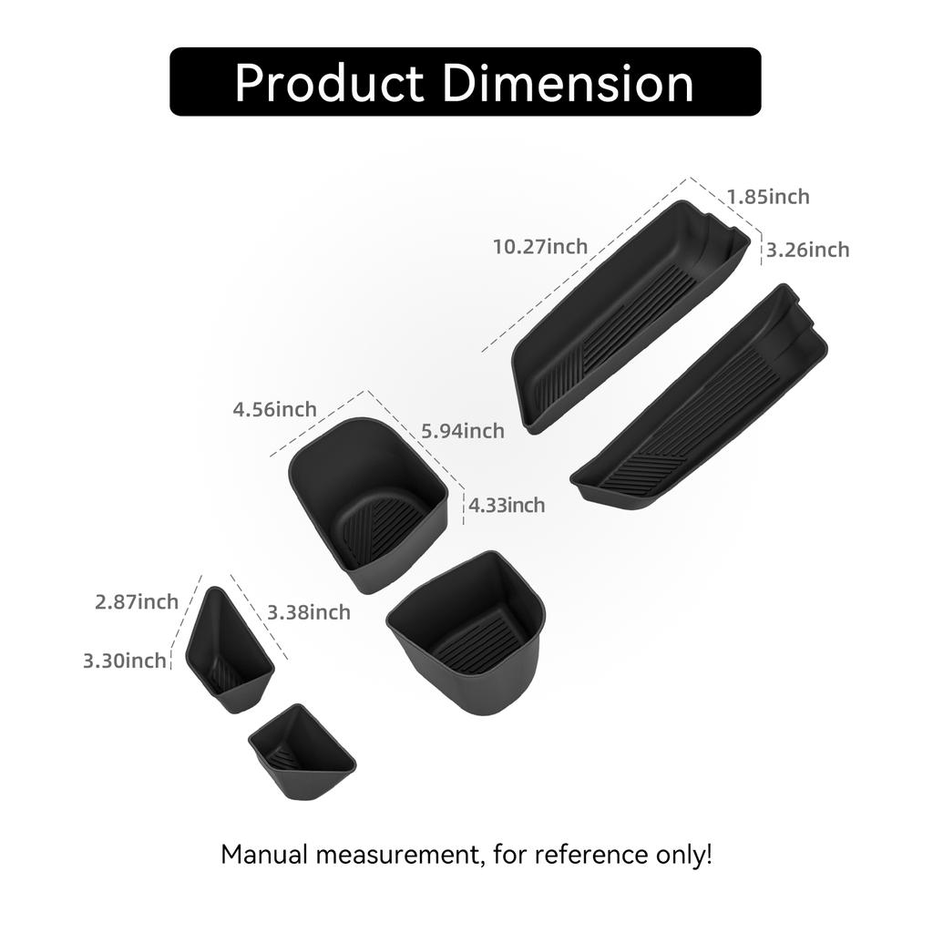 6Pcs for BMW X3 2026 Car Front Door Handle Storage Box Gate Groove Tray Organizer TPE Interior Accessories Black
