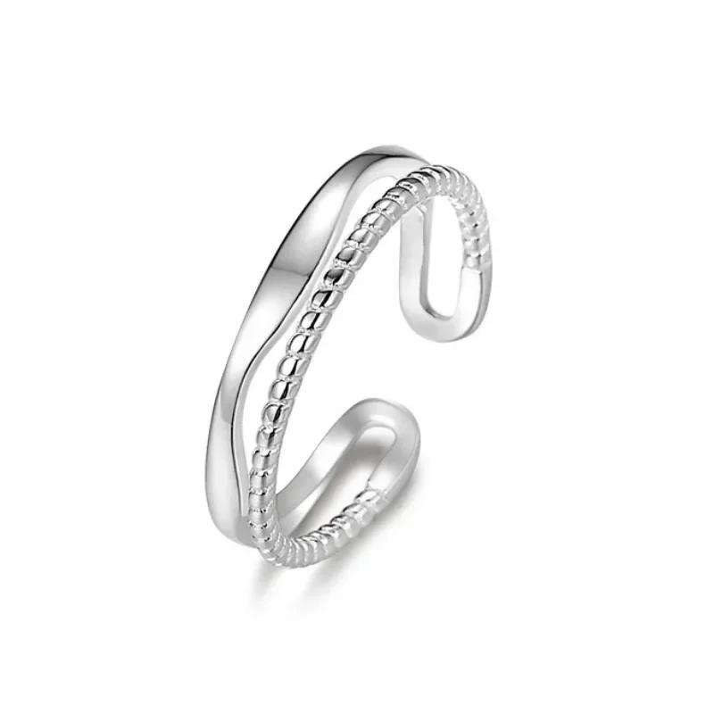 

Original Copper Double LInes Rings For Women Wedding Engagement Copper Women s Vintage Ring Fine Zircon resizable мідний