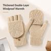 Thick Winter Knitted Gloves Keep Warm Touchscreen Gloves Fashion Fingerless Flip Gloves  Outdoor