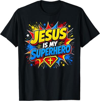 Jesus ist Mein Superheld Christlicher Glaube Comic Kreuz T-Shirt unisex T-Shirt