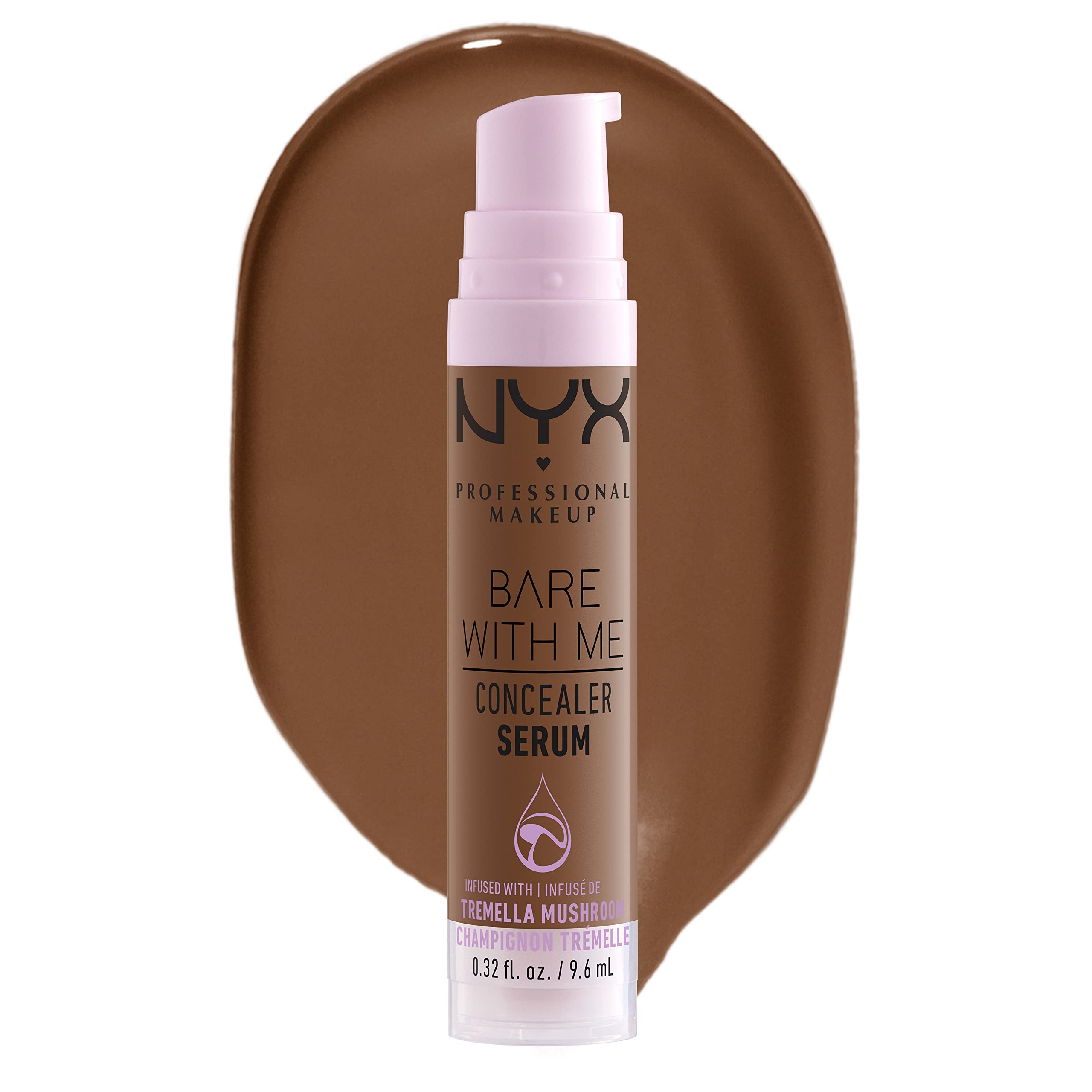 NYX PROFESSIONAL MAKEUP Bare With Me Concealer Serum, Mocha, 0.32 Ounce
