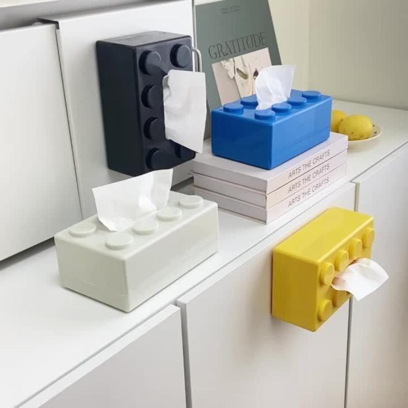 Plastic Decorative Tissue Box Holder Wall Mounted Desktop Creative Storage Suitable for Home Kitchen, Bedroom, Living Room