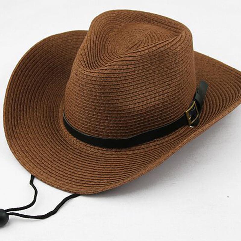 Men/Kids Big Eave Sunshade Hat Cowboy Straw Hat Cap for Mountain Climbing Jungle Hiking Beach Ultraviolet-proof Outdoor Hats
