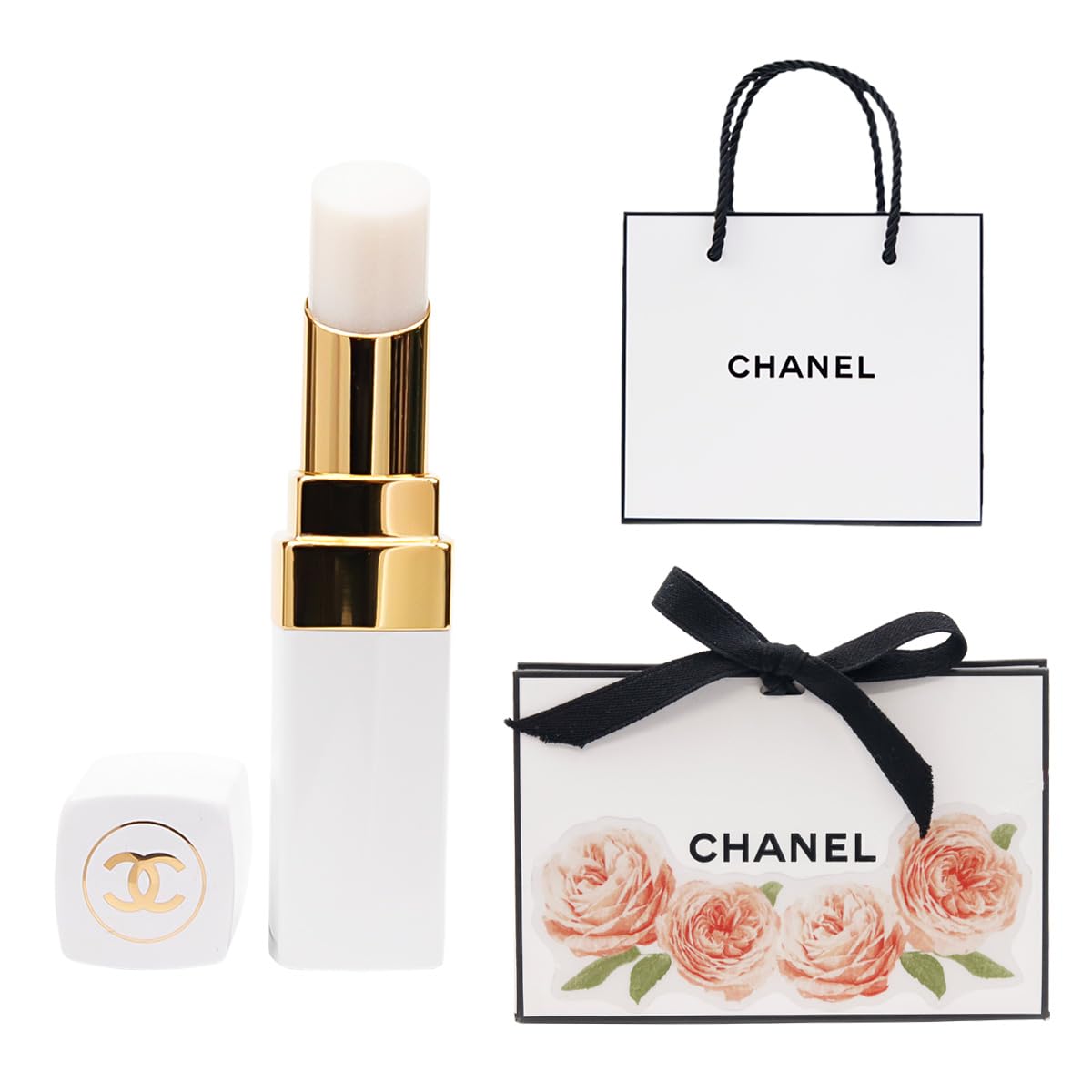 Бальзам для губ Chanel Rouge Coco Baume Special Design Box Подарок на День Рождения 3 г [В подарочной упаковке] (912-Мечтательный Белый)