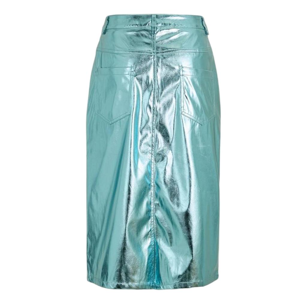AmyLynn Womens/Ladies Metallic Faux Leather Pencil Skirt