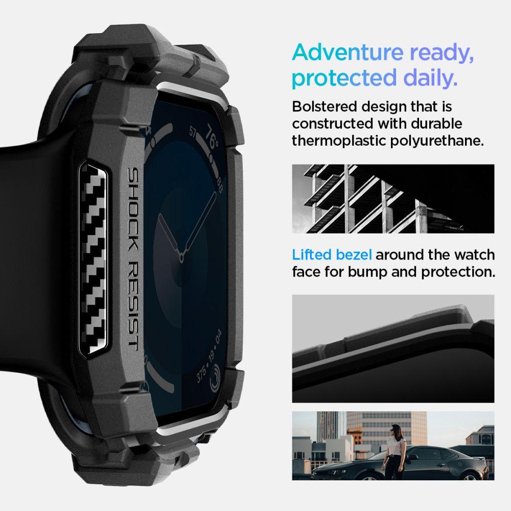 Spigen Rugged Armor Case for Apple Watch 10, Black