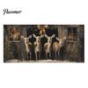 Seasonal Celebration Props Christmas Garage Door Cover, Winter Reindeer Barn/Santa Shop/Nativity Scene Holiday Party Backdrop Banner, Large