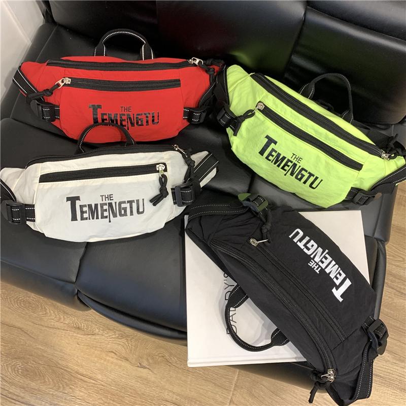 Men's Letter Print Chest Bag Women's Waist Bag Student Sports Crossbody Mobile Phone Bag