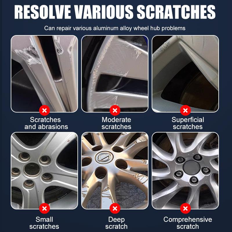 EAREPIS Car Wheel Rim Scratch Refurbishment Paste, Tire Rim Scratch Paint Repair Paste - Car Wheel Hub Car Polishing Cream,50ml