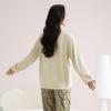 Fenteng Women's 100% Cotton Pajama Set with Built-in Pads