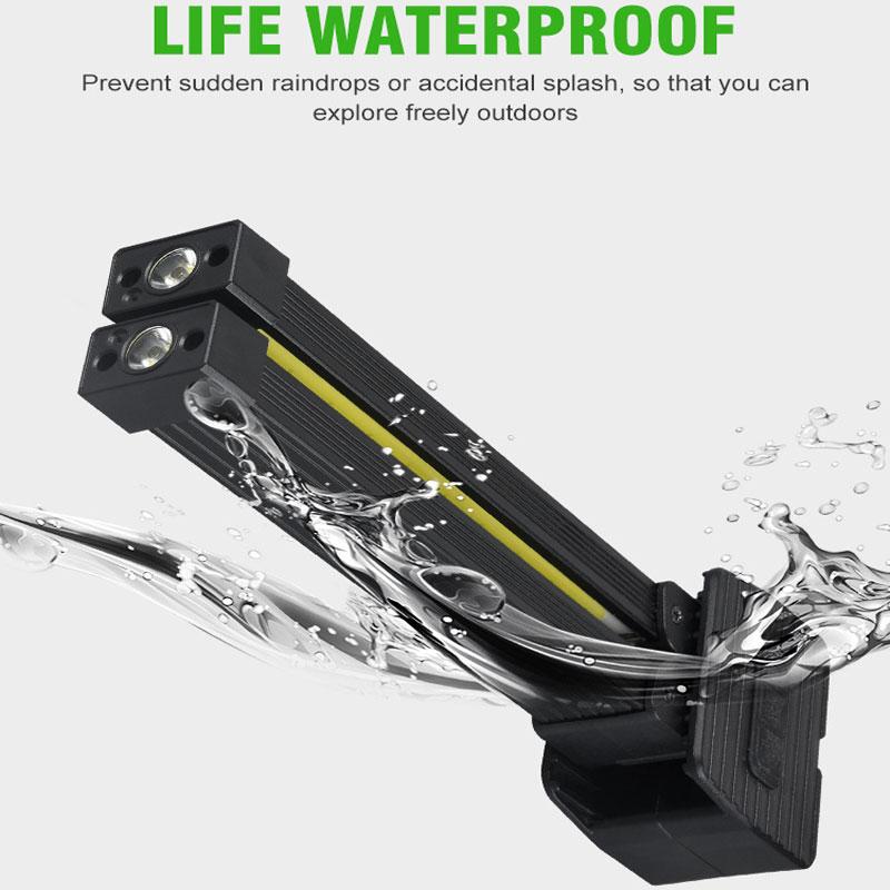 Rechargeable LED Work Lights 6 Modes Foldtable Flashlight with Magnetic Hanging Hook Type-C USB Charging for Camping Car Repair Workshop Emergency