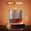 Bicchiere da Whisky Retrò Rotante con Sottobicchiere in Bambù Trottola Antistress Bicchieri Piacevoli per Vino Utensili per Bere da Bar di Casa