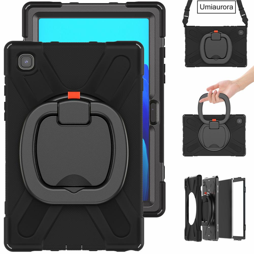 Étui Rotation pour Tablette pour Samsung Galaxy Tab S8 Ultra S7 Plus A7 A8 X200 X900 T875 P615 T295 Poignée Robuste Housse de Protection Tab S6 10.5 T865 noir