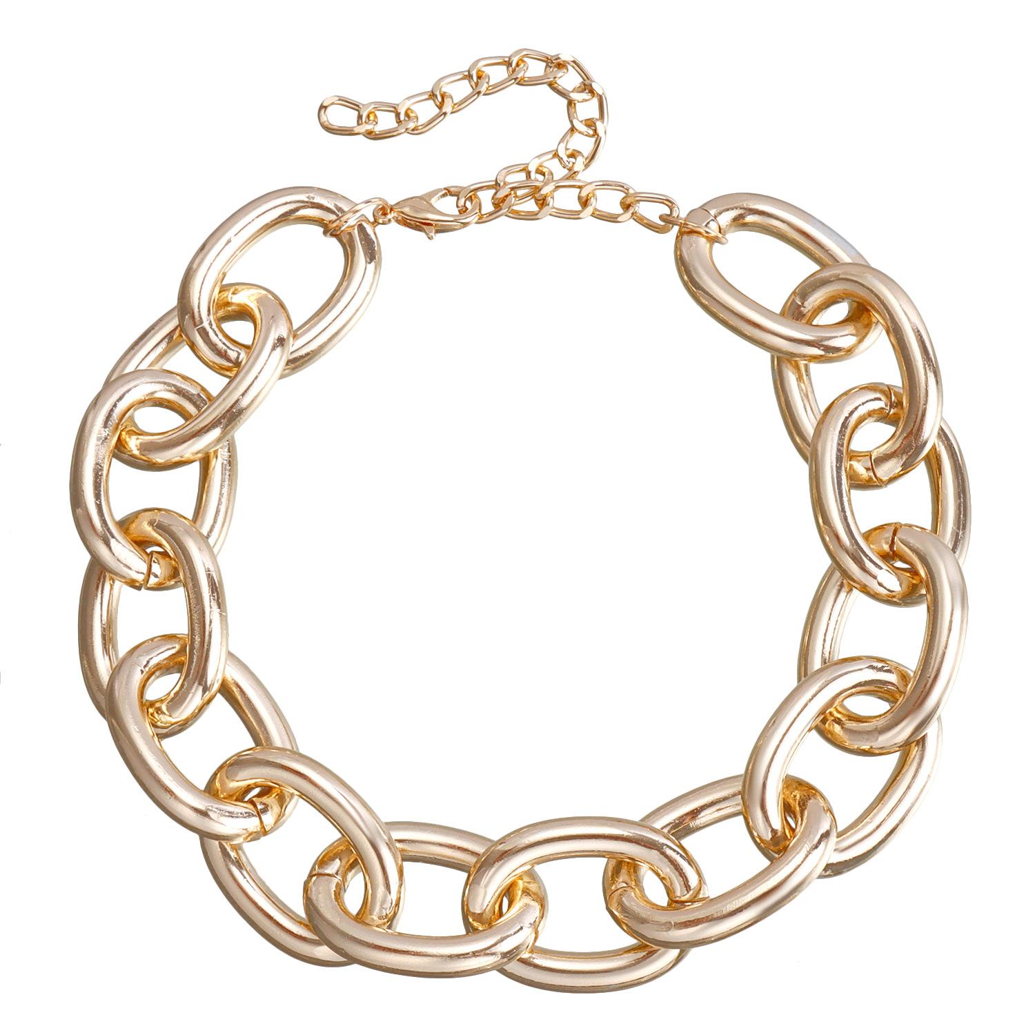 

Cross-Border Jewelry, Simple Punk Style Exaggerated Thick Chain Necklace, Personalized Street Auction Aluminum Chain Trend Necklace Women