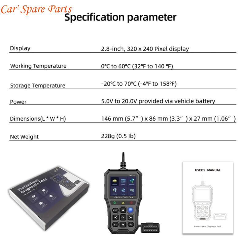 

Y4UA OBD2 Scanner Automotive Diagnostic Scan Tool for Car 2.8inch Screen Battery Tester Code Reader Clear Engine Fault Code China Mainland