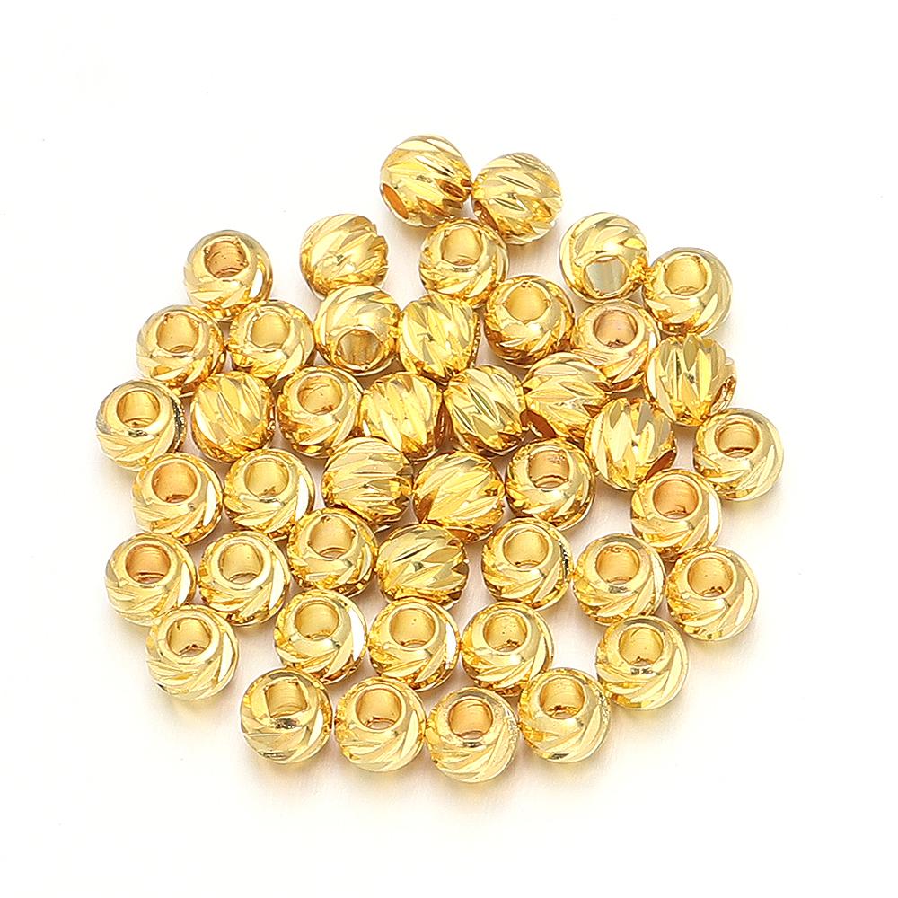 

20-100pcs/lot 3-8mm Gold Silver Color Round Stripe Beads Copper Loose Spacer Beads For Jewelry Making DIY Bracelet Necklace 3mm 100pcs золотой