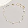 18k Gold Plated Stainless Steel Beaded Necklace, Suitable for Daily Wear and Holiday Gifts for Friends