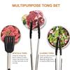 Premium 3-in-1 Silicone Food Tongs - 480°F Heat Resistant Stainless Steel Kitchen Clips for BBQ & Baking