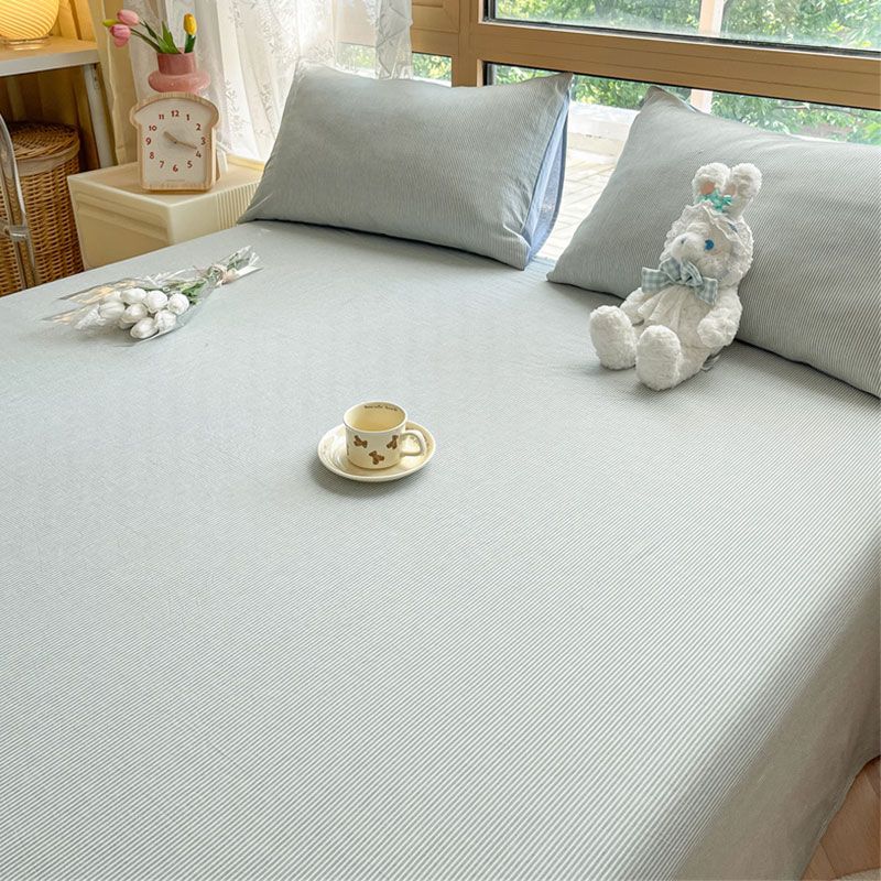 Ins Striped & Plaid Bed Sheet, Minimalist Bedding for Single Double Student Dorm and Home Use