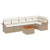 Garden Sofa Set with Storage 7 Pcs Beige and Cream Poly Rattan