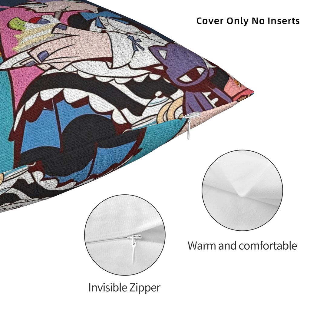 Panty Stocking with Garterbelt Square Pillow Case Cartoon Cushion Covers Custom Zipper Decor Pillowcase for Living Room 40x40cm