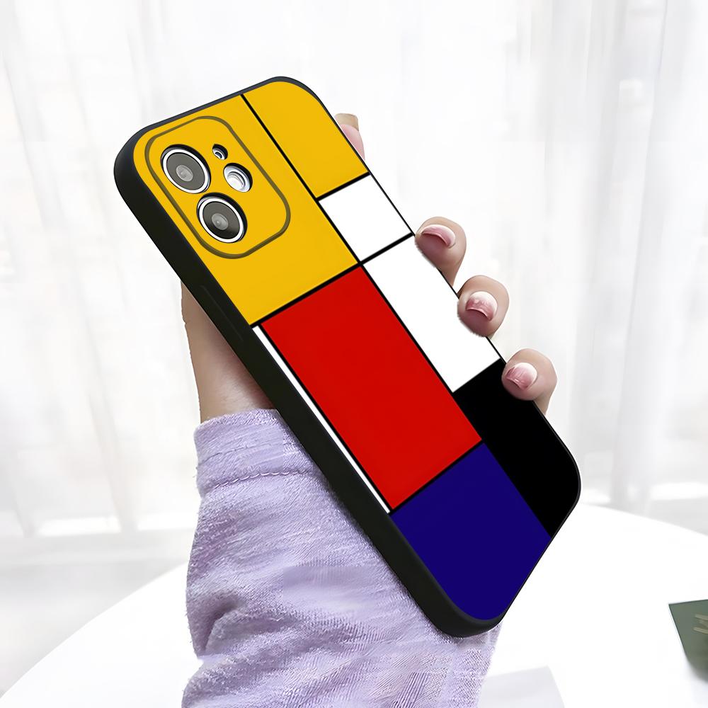 Pattern Abstract Piet Mondrian Phone Case For IPhone 17 Pro Max 15 Pro 16 14 Plus 12 13 Mini 11 Pro Shockproof Soft Cover