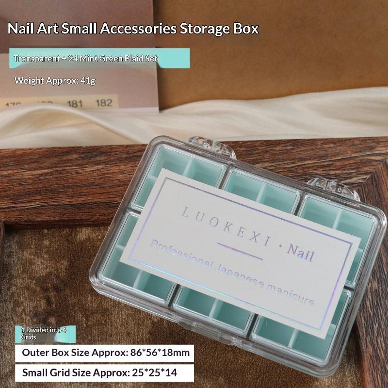 24Grids Nail Decoration Accessories Storage Box Transparent Jewelry Earrings Display Box Storage Container