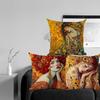 1 Stück Gustav Klimt Künstlerischer Druck Kissenbezug, Vintage Stil Schönes Frauen Design Leinen Kissenbezug, Heimdekoration Für Wohnzimmer