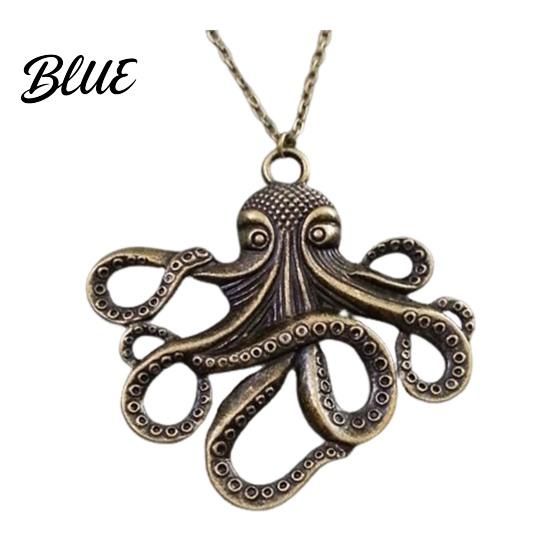 Beautiful Octopus Pendant Vintage Necklace Punk Charm Retro Detailed Jewelry